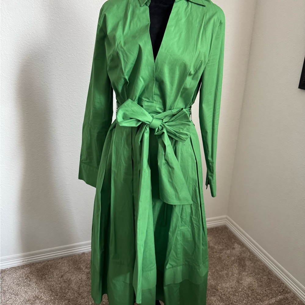 eShakti Vibrant Green Long Sleeve Dress